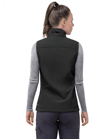 Women’s 0.88 lbs Weatherproof Softshell Fleece Lined Gilet Vest Outerwear with 4 Pockets - 33,000ft